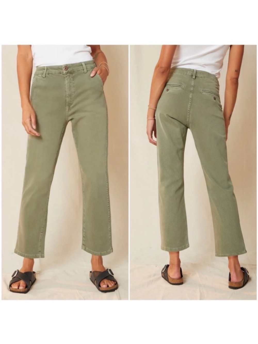 AMO Midrise Chino The Easy Trouser Surplus Green Size 27